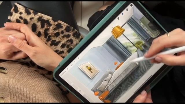 Первый заказ на интерьерный скетчинг, Рисуем вместе