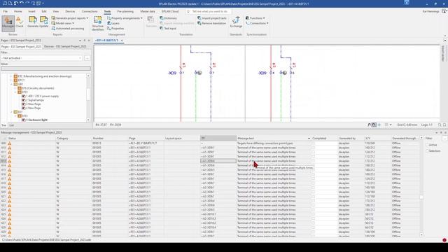 EPLAN Check Run and Message Management