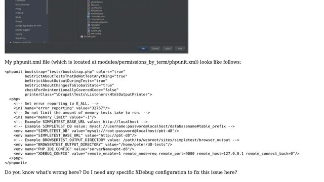 Running PHPUnit test from CLI and debug in PhpStorm: Remote file path '/directory/path/-' is not... смотреть онлайн