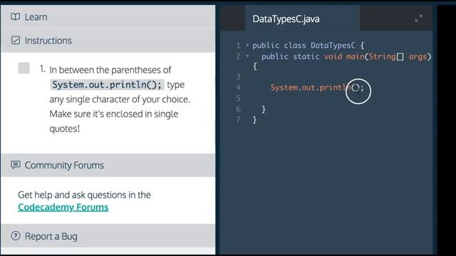 Learn Java in 2018, Data Types III: Char, Learn Java on Codecademy смотреть онлайн