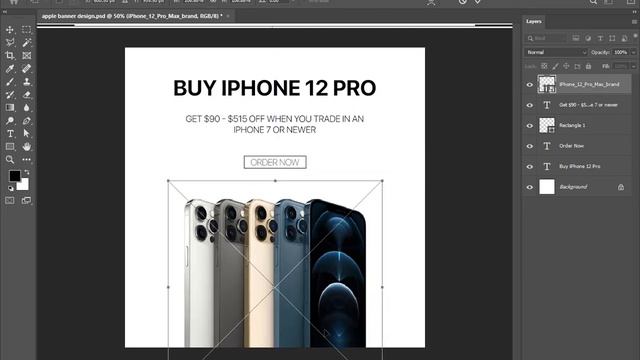How To Create Social Media Banner For Apple In Adobe Photoshop 2021