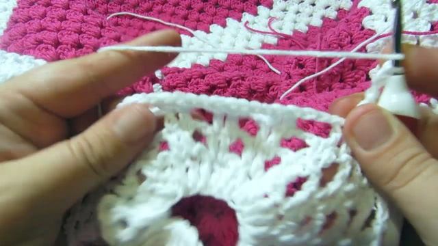Детский плед крючком "Малиновое облако"_2_Plaid crochet "Crimson cloud" #пледкрючком #вязание смотреть онлайн