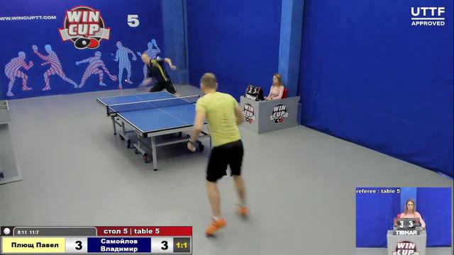 13:00 Плющ Павел 1-3 Самойлов Владимир стол 5 ЮГ-2  31.03.21