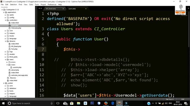 Codeigniter Tutorial in Hindi | Extending Libraries | Part-17 смотреть онлайн