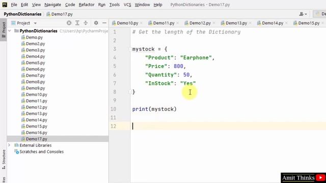 Get the length of the Dictionary in Python | Amit Thinks смотреть онлайн