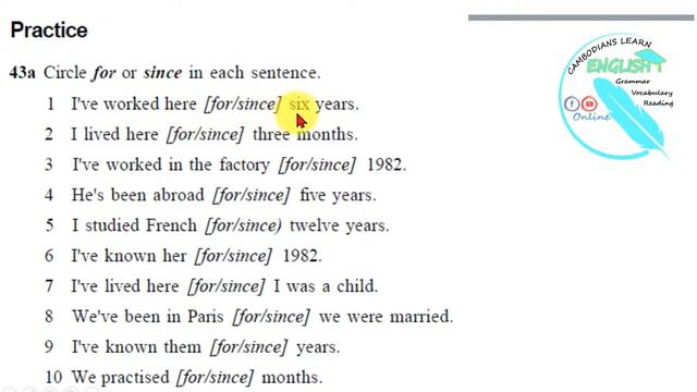 Lesson 43: Present Perfect with 'for' and 'since' # Pre-intermediate Level смотреть онлайн