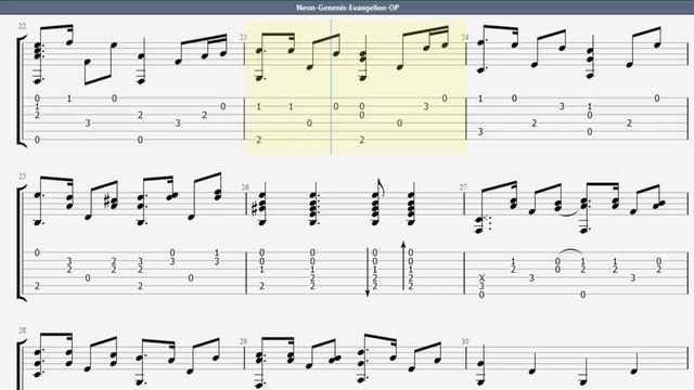 Neon Genesis Evangelion OP - Cruel Angel's Thesis - Fingerstyle Guitar Tabs смотреть онлайн