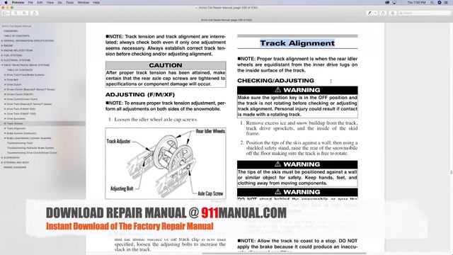 Arctic Cat Snowmobile Track Tension and Adjustment смотреть онлайн