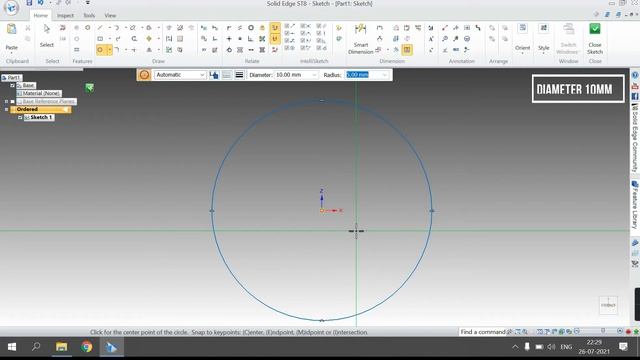 #Class 02: Solid Edge 2D Tutorial for Beginner-1| Solid Edge sketch for beginners | Sketch Tutorial смотреть онлайн