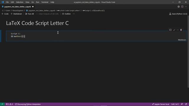 Jupyter Notebook | Markdown | LaTeX | How to Add A Script Letter C Using LaTeX Code смотреть онлайн