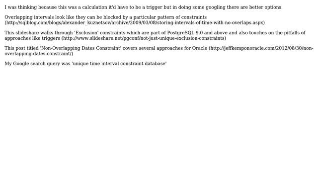 Databases: How can I enforce ensure uniqueness of an association with a time dimension? смотреть онлайн
