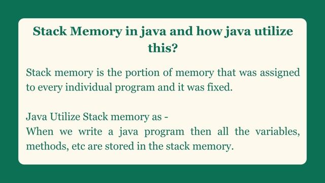 JAVA Interview Que - 3 | Stack Memory in java and how java utilize this? | #JAVAKnows @JAVAKnows4 смотреть онлайн