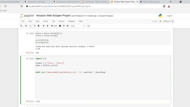 Finance Tips | Amazon Web Scraping Using Python | Data Analyst Portfolio Project смотреть онлайн