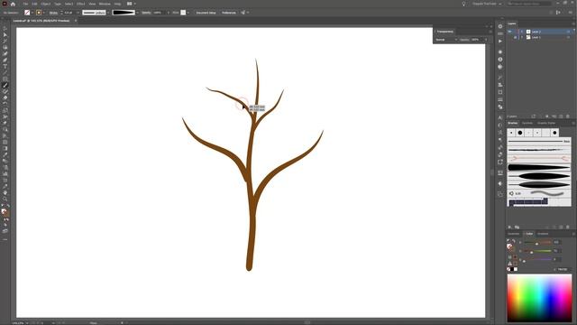 Illustrator Drawing Brushes Tutorial - Create custom Leaves and Trees смотреть онлайн