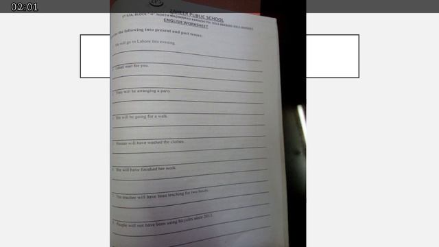 Class 8 Gra Part H Tenses Worksheet смотреть онлайн
