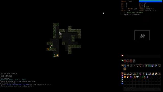 Dungeon Crawl Stone Soup v0.19 - знакомство - прохождение на 3 руны Zot - часть #1 смотреть онлайн