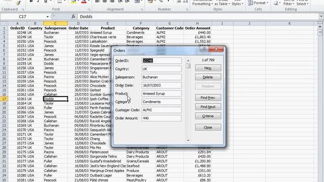 Excel 2010 Data Entry Form смотреть онлайн