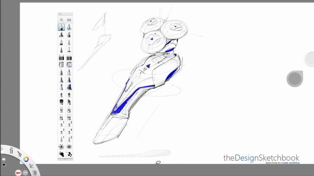 Drawing a Razor with a Cintiq 22HD | Industrial Design sketching смотреть онлайн