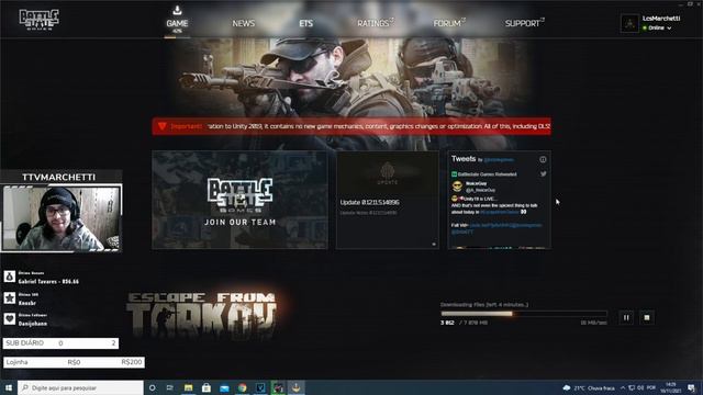 UNITY 2019 + INFORMAÇÕES MODO ARENA (ESCAPE FROM TARKOV PATCH 12.11.7) смотреть онлайн