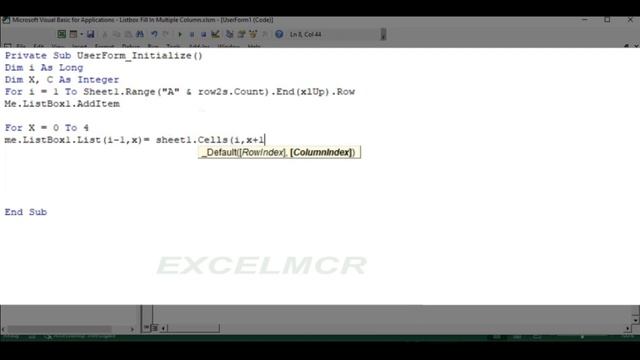 Excel Listbox Fill Multiple Column By Loop Userform Excel VBA എക്സൽ മലയാളം വീഡിയോ смотреть онлайн