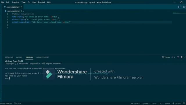 How to make a conversation with AI in python. Beginners project. смотреть онлайн