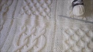 Как я вязала Белый плед с аранами #плед_спицами #плед_с_аранами