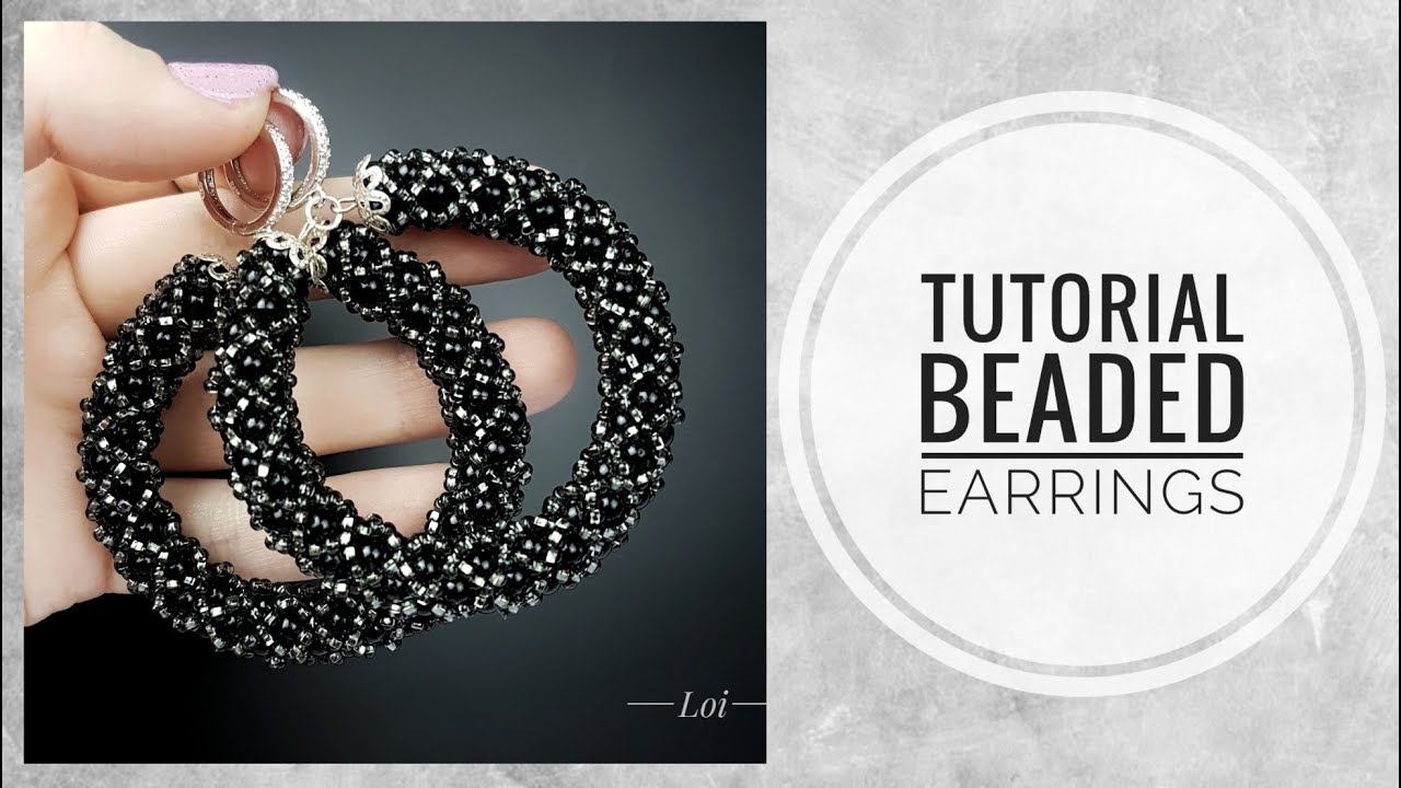 #МК - Серьги кольца из бисера и бусин | #Tutorial - Earrings rings of beads and beads смотреть онлайн