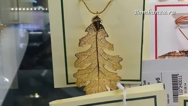 Бижутерия Ester Bijoux, натуральные листья покрытые золотом