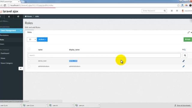Laravel 5 CRUD Ajax+Role Permission +Upload Ajax + REST API смотреть онлайн