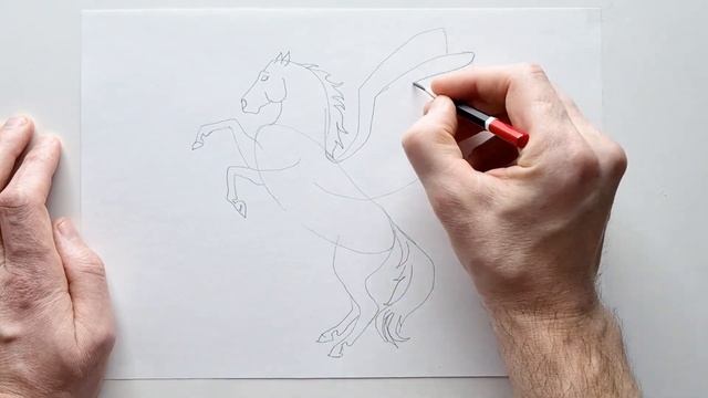 Learn to Draw horse with wings: Step by Step Tutorial for Kids - How to draw a horse with wings смотреть онлайн