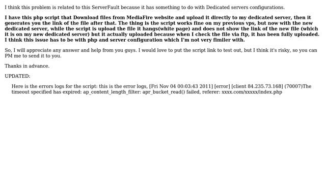 DevOps & SysAdmins: Uploading/Downloading PHP script issue with the Current Dedicated Server смотреть онлайн