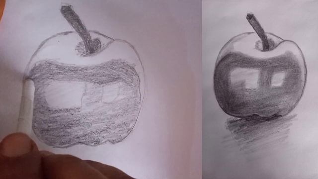 An Apple Drawing with sketch and shadow смотреть онлайн