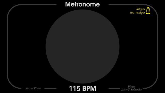 115 BPM Metronome - Allegro - 1080p - TICK and FLASH, Digital, Beats per Minute смотреть онлайн