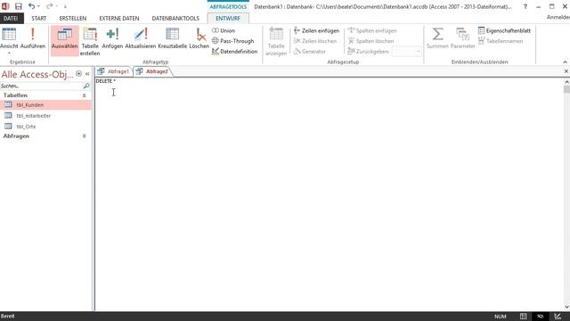 Access und SQL Befehle (5) - Tabellen kopieren SELECT INTO- DELETE смотреть онлайн