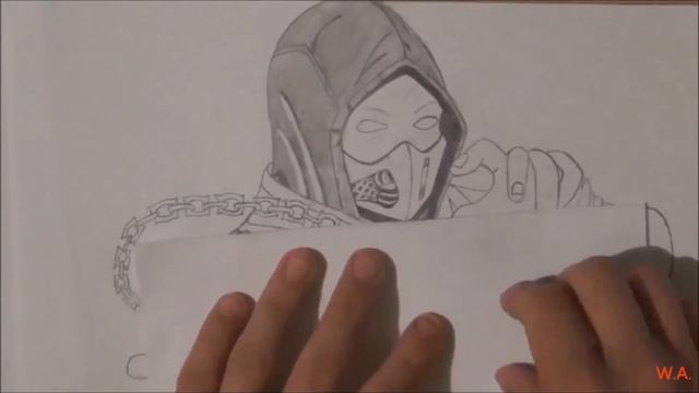 Скорпион. Рисунок цветными карандашами.Scorpion. Drawing with colored pencils. смотреть онлайн