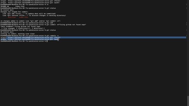 Pushing changes - GitHub issue- Fixing "Repository not found" PART 2 смотреть онлайн