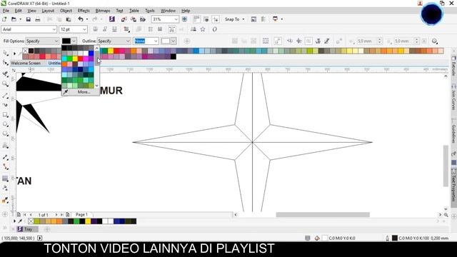 Cara Menggambar Arah Mata Angin atau kompas di corel draw смотреть онлайн
