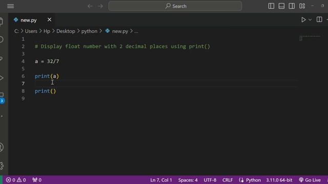 Display float number with 2 decimal places using print in python programming language. смотреть онлайн
