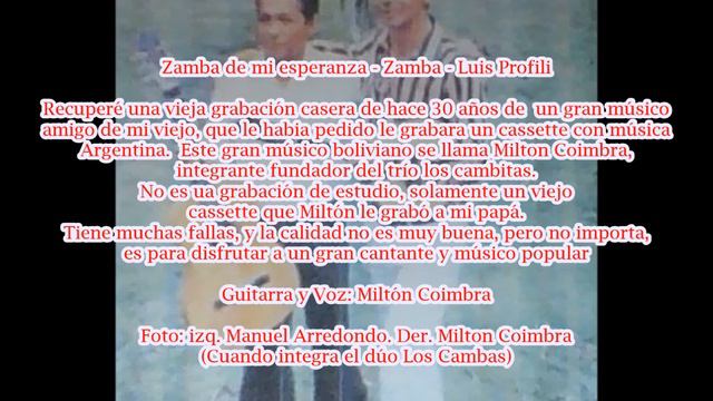Zamba de mi esperanza - Int. Milton Coimbra смотреть онлайн