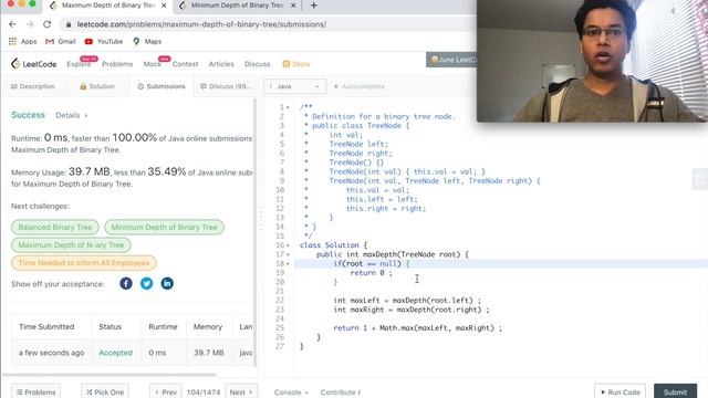 Minimum Depth of Binary Tree, Do you do these mistakes in an interview ? LeetCode - 111, 104 смотреть онлайн