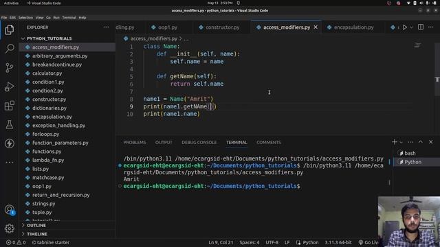 Python Tutorial #26 | Access Modifiers | Private and Protected Members смотреть онлайн