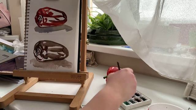 Этюды овощей и фруктов в цвете и в гризайли, акварель, 5 класс смотреть онлайн