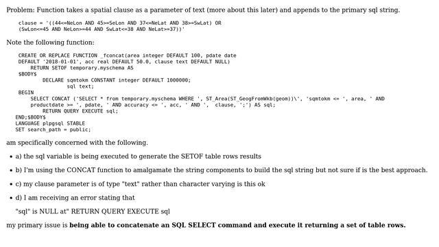 GIS: PostgreSQL function string concatenation смотреть онлайн