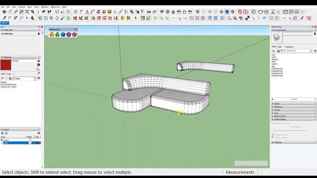 Living room Sofa 3D modeling - Sketchup tutorial timelapse смотреть онлайн