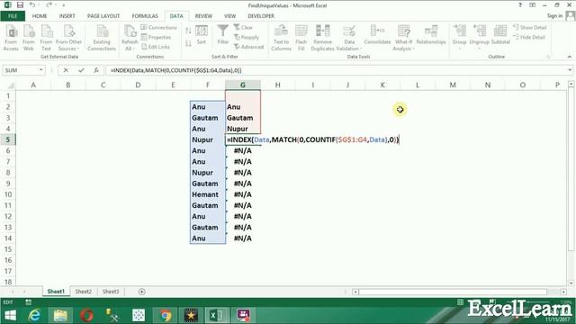 ExcelLearn!! Excel Video, How to find Unique Values in Excel ! смотреть онлайн