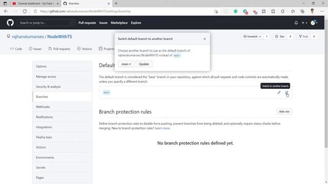Change default branch from main to master in GitHub смотреть онлайн
