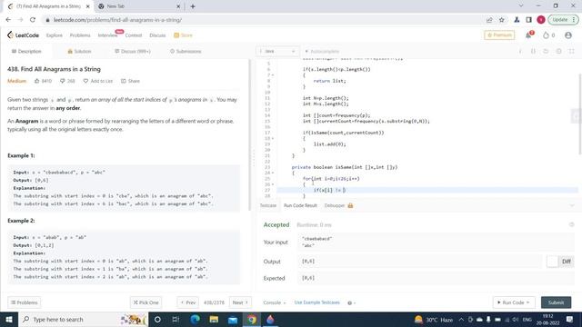 Find All Anagrams in a String | LeetCode | Explanation | Solution | Java | Medium смотреть онлайн