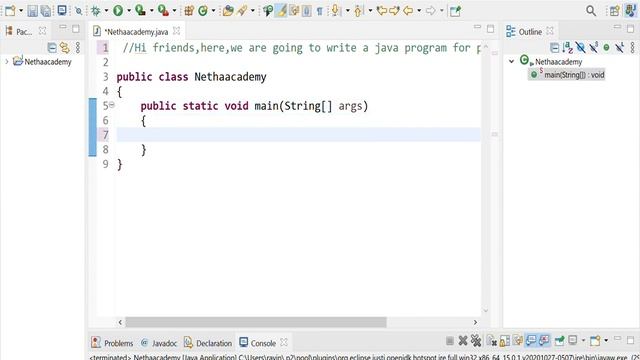 Java program to print Hello World , #java programs #Netha academy #java lectures # SRN@1 смотреть онлайн