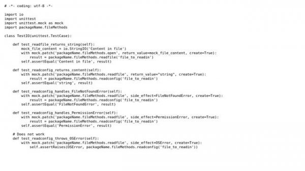 Code Review: Testing file IO errors in python
