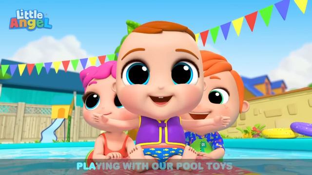 3 Babies On The Slide | Little Angel Kids Songs & Nursery Rhymes | Colors for Kids смотреть онлайн
